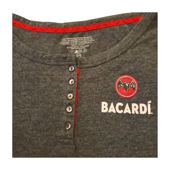 Bacardí Rum Logo 3/4 Sleeve Henley Top Women’s M - Picture 5 of 11